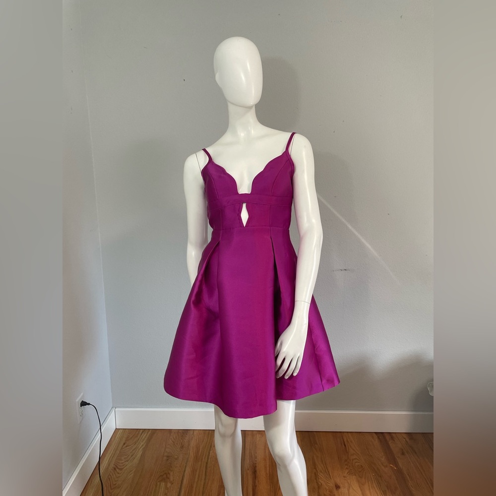MINUET Fucsia Dress with Plunging Neck Size S